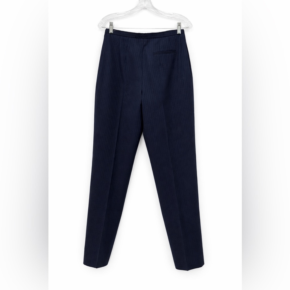 Harve Benard VTG Wool Navy Blue Pinstripe Dress Pants High Waist Classic Size 6